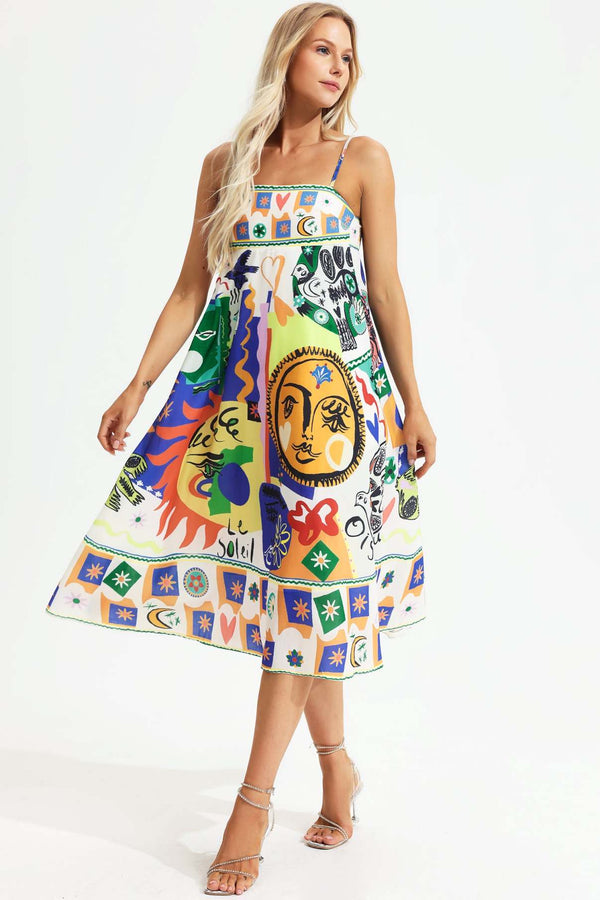 Women's Y2K Fruit Print Maxi Cami Dress