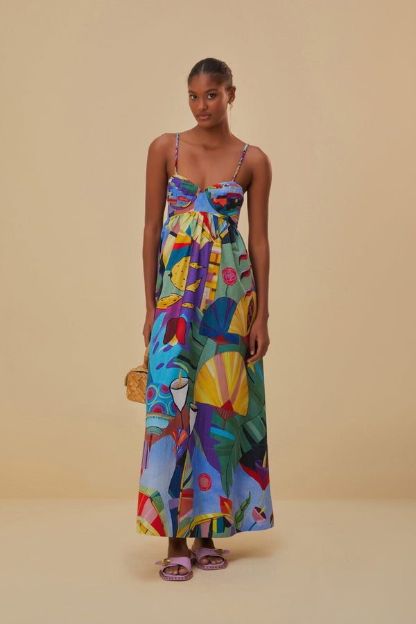 Tropical Scenario Sleeveless Maxi Dress