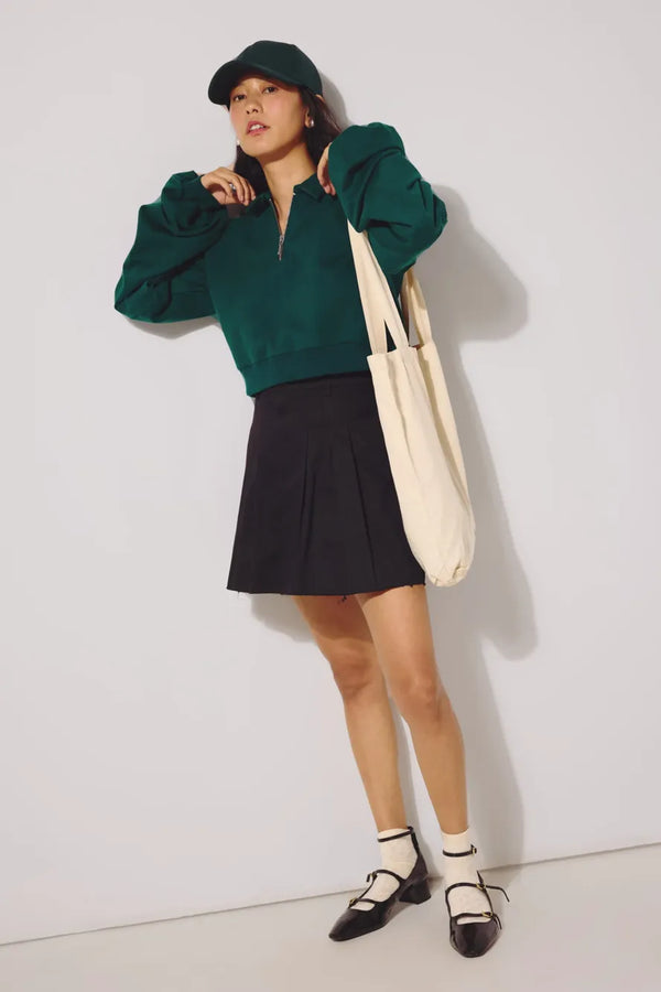 Sea Green Oversized Cropped Sweatshirt