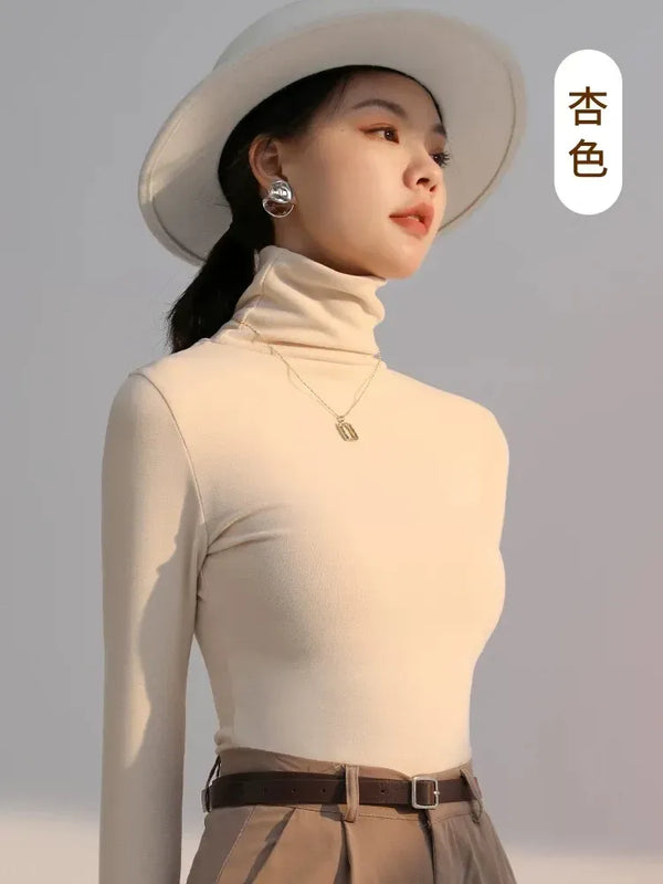 Solid Turtleneck Pullover Top