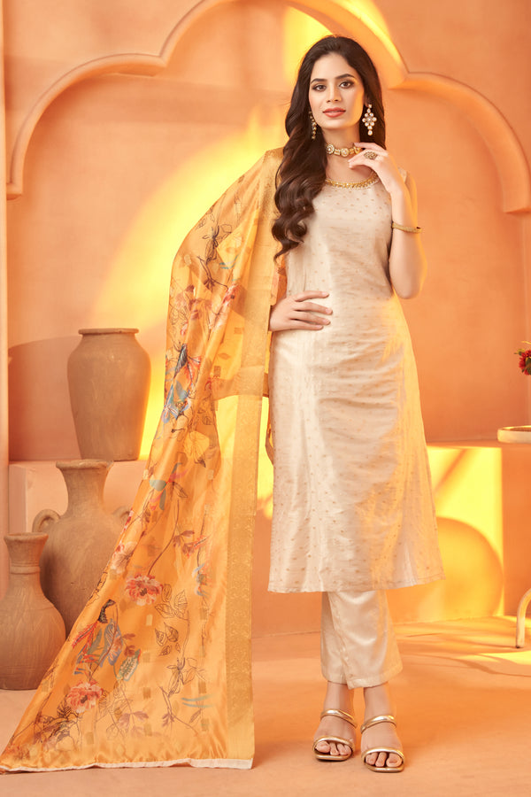 Jacquard Silk Salwar Kameez